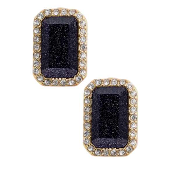 kate spade Jewelry - KATE SPADE • Midnight Sky Emerald Cut Sparkle Crystal Earrings